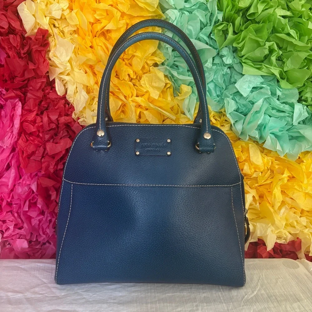 Kate Spade Large Blue Leather Satchel Handbag
